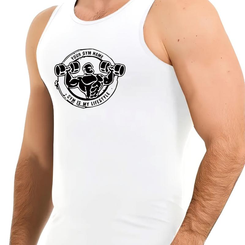 

Влагоотводящая, Идеально для летних тренировок и повседневного отдыха, Мужская майка XXL белый