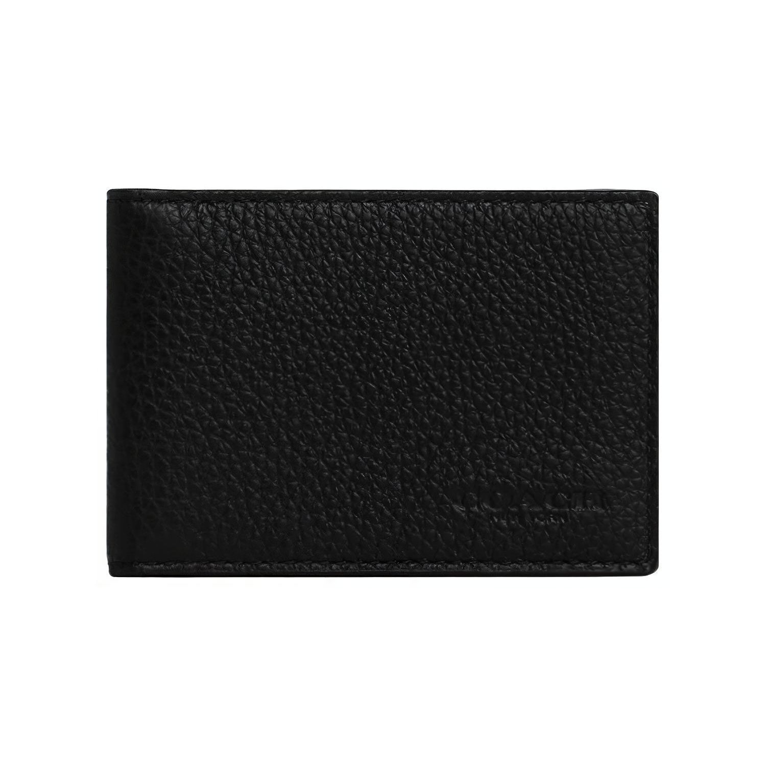 

Coach Billfold Wallet 10 Solid Color Textured Fold Card Slot Pebble Grain Leather Wallet Women wallet Black CM167-QBBK Basic Set (Bag+Dust Bag)