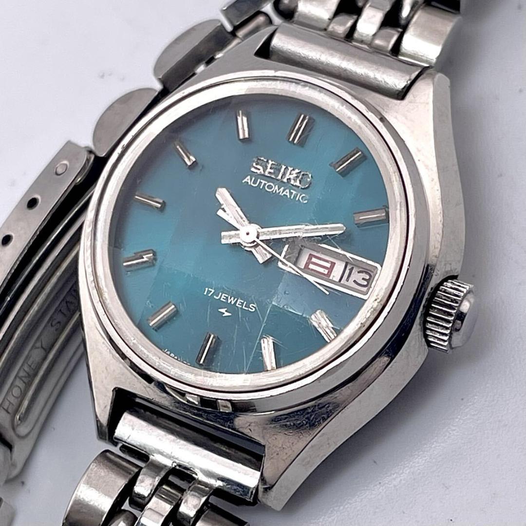 

[USED] Working Seiko cut glass turquoise blue vintage watch