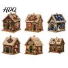 DIY Weihnachtsornament-Set 3D-Haus Kunst-Set mit Kunstperlen Handgemaltes Strassstein-Malerei Hüttenmontage für Erwachsene Tisch-Weihnachtsbaum Aufhängbar Perlenbesetzt