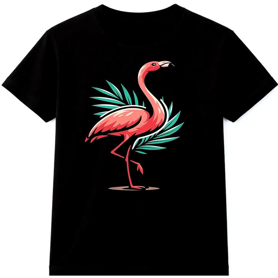 Flamingo T Shirt Tropical Palm Leaves Summer Beach Holiday Top XXL