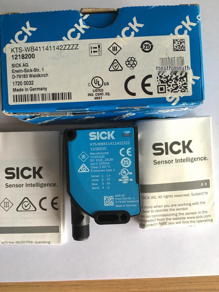 SICK Germany Color Mark Sensor KTS-WB41141142ZZZZ/WN41141142ZZZZ M12 4-pin Straight Head 2m Cable