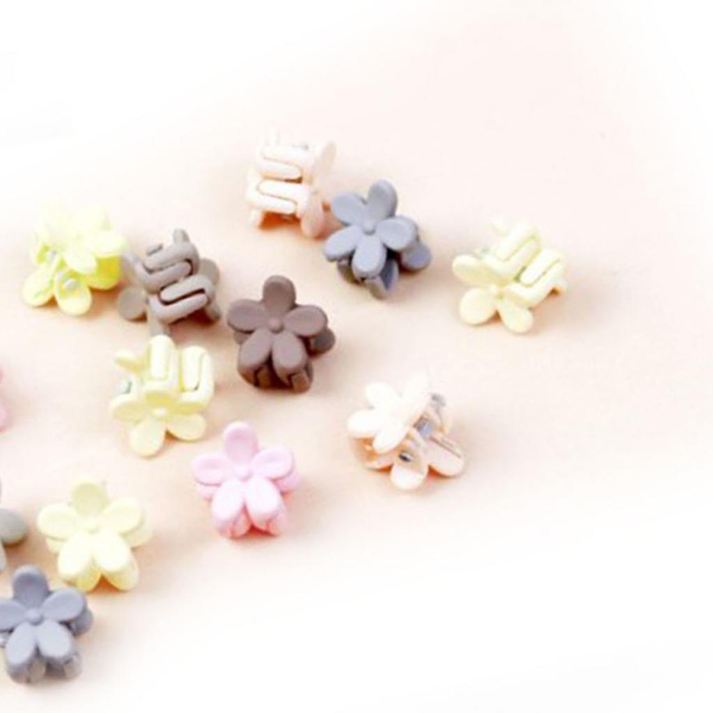 100pcs Small Hair Clips Bow Tie Flower Fruit Shaped Cute Portable Mixed Bright Color Mini Hair Claw