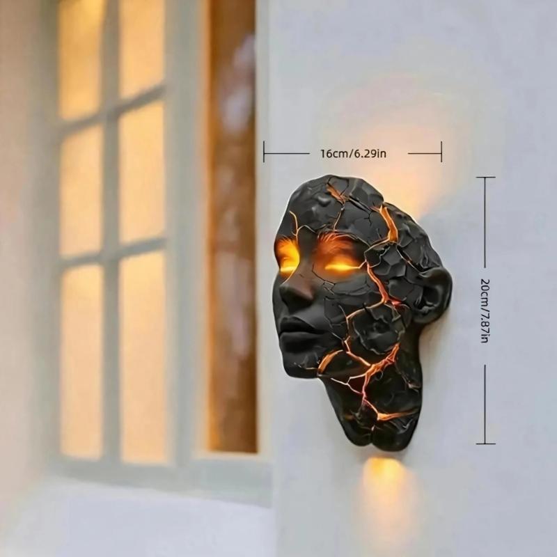 Wall Lamp Plastic Construction Soft Illumination Cracked Souls Design Ideal For Bedrooms Hallways Offices Decorative Lamp