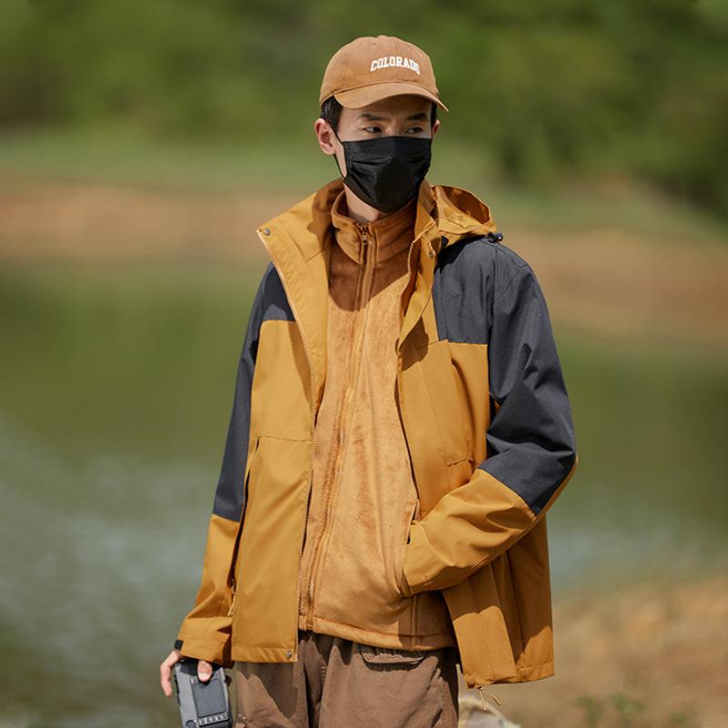 Herbst und Winter Paar Winddicht Wasserdicht Abnehmbares Futter Outdoor Jacke Jacke Jacke