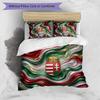 Set Biancheria da Letto Stampata Calcio Ungheria 3 Pezzi Copriletto Traspirante Accogliente come Regalo per Inaugurazione Casa o Festa