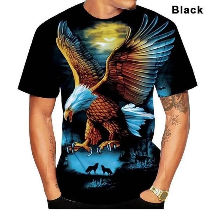 New Eagle 3D Printed T Shirt U.S. National Bird Graphic T-shirt Men And Women Fashion Street Short-sleeved