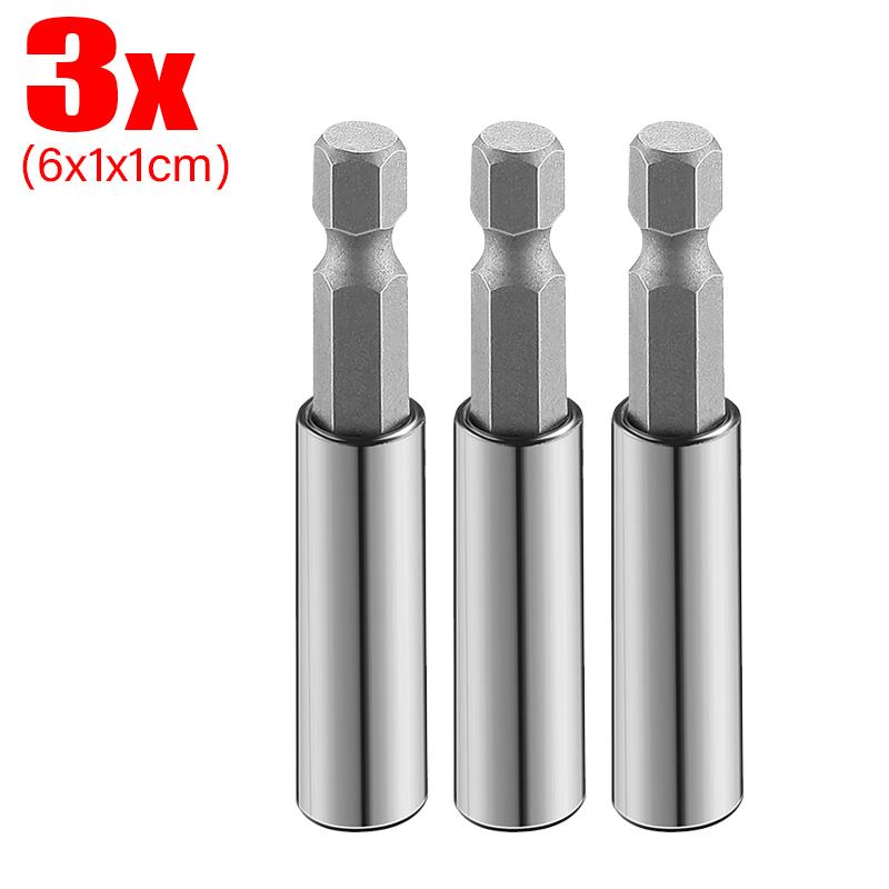 Black Magnetic Screwdriver Extension Rods Carbon Steel Hexagonal Handle Extend Connecting Rod Screwdriver Bit Holder Power Tools