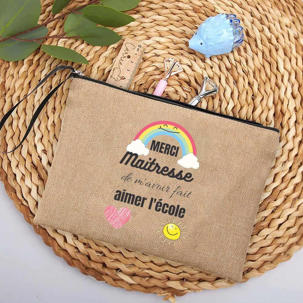 A Wonderful Teacher You Never Forget Thank You for Everything Printed Cosmetic Bag Women Travel Makeup Bags Gift for Teachers