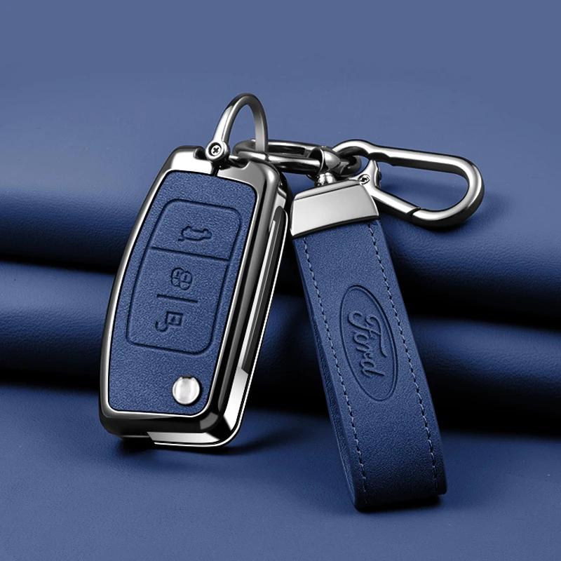 Car Sticker Ford Car Key Case Cover Shell For Ford Focus 2 MK2 Fiesta Mondeo Galaxy Falcon Territory Ecosport Kuga Escape Keycha