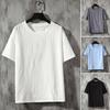 O Neck Men T-shirts Lightweight Plus Size Solid Color Casual Top Streetwear