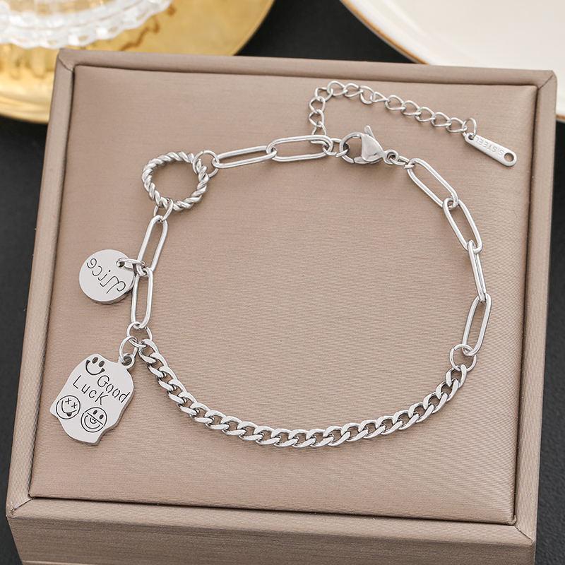 Women's Fashion Titanium Steel Bracelet: Elegant Japanese & Korean Design, Non-Fading Stainless Steel, Versatile Jewelry.
