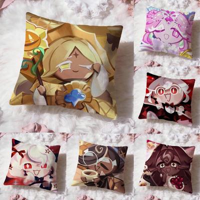 c-Cookie Run Kingdom Cushion Cover Premium Comfort Reversible Pillow Cove -Two In One Design for Any Room & Car Interior