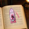 Acrylic Bookmark Stained Glass Art Bookmark, Halloween Dark Aesthetic Book Mark, Transparent Reading Gift Accessory Page Marker with Tassel, Gifts for