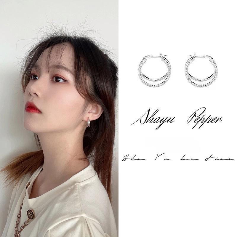 2023 Japanese-Korean Fashion: 925 Pure Silver Smooth Circle Earrings