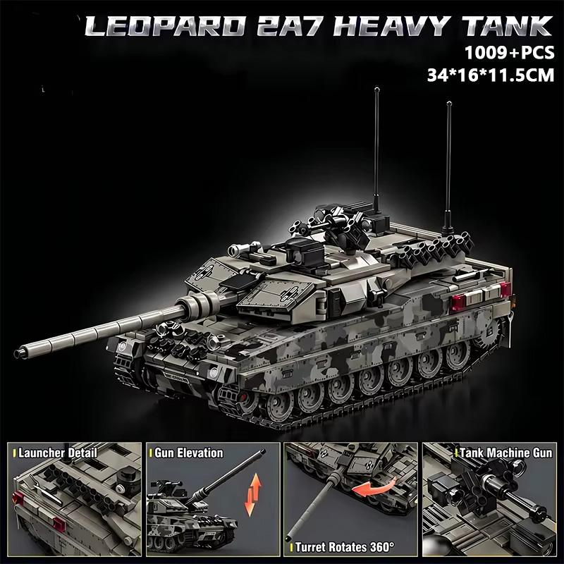 Heavy Vintage Armored Tank Building Blocks Model Kit DIY Bricks Collection Toy Gift For Children Boys Collectors