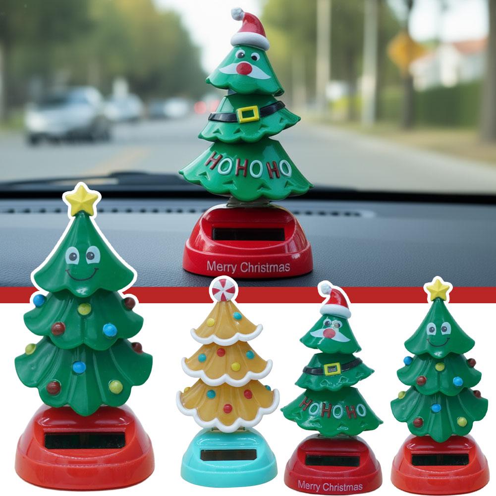 New Arrival Christmas Car Ornament 2026 2026 Solar Dancing Christmas Tree Novelty Moving Christmas Tree For Car Dashboard J5X5