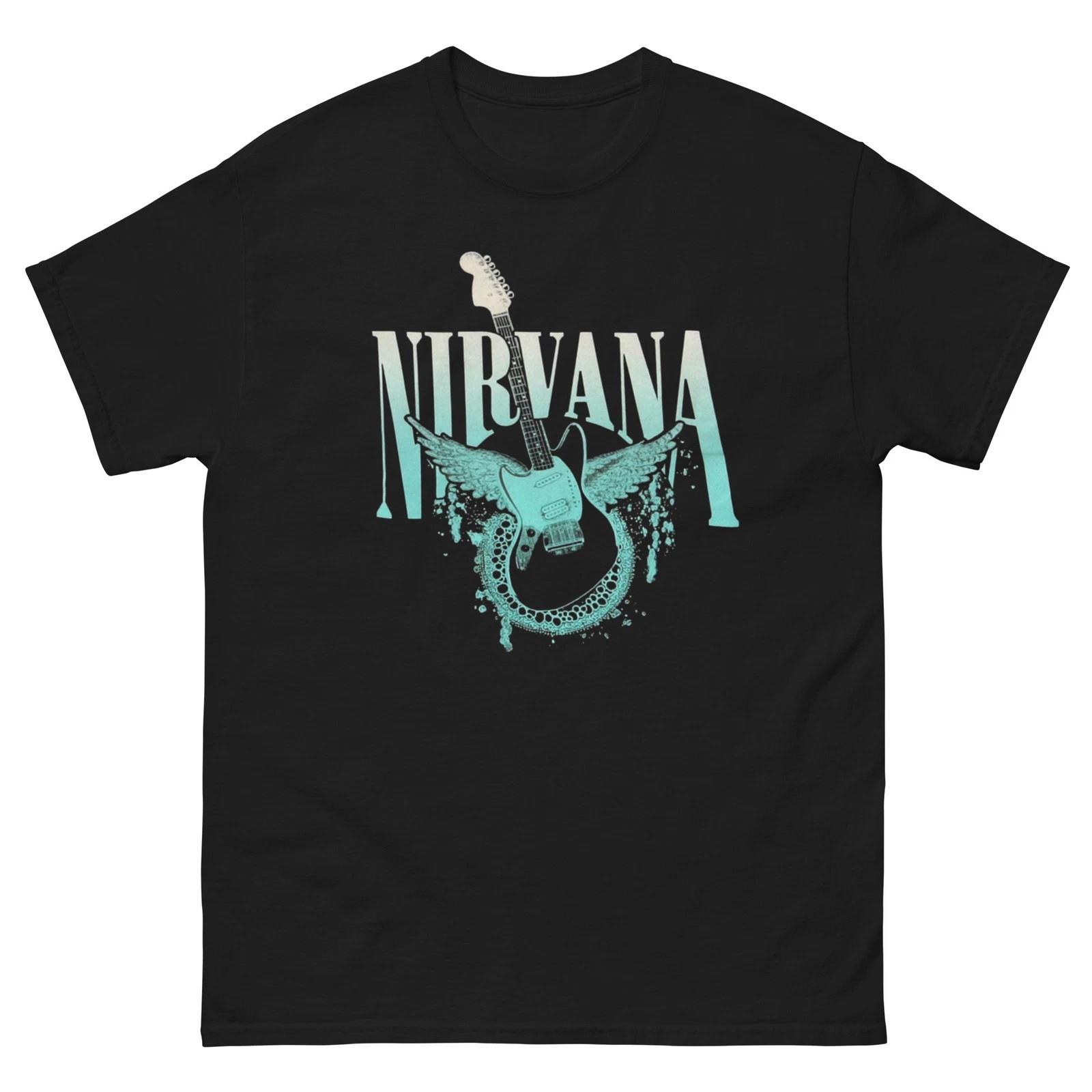 

Nirvana Guitar Shirt Vintage Grunge Tee Y2K Rock Music Graphic L