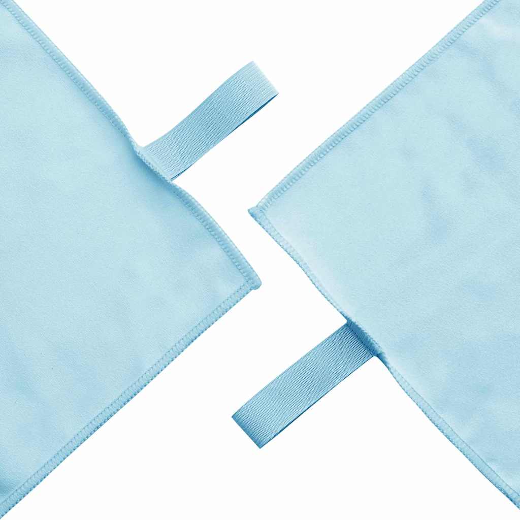 Sports Towel Set 2 Pcs Blue Fabric
