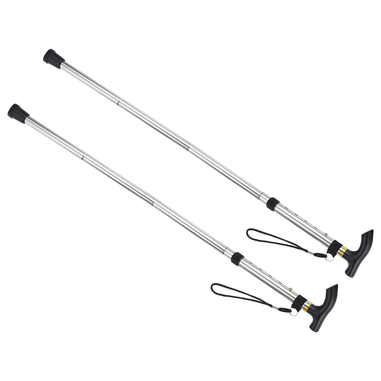 

M METERXITY Набор из 2 треккинговых палок Складная телескопическая походная трость унисекс Подходит для пеших прогулок с рюкзаком - (33-37 Серебро)