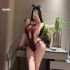 Sexy Thin Hollow Out Open Crotch Mesh One Piece Bodysuit Lingerie For Women