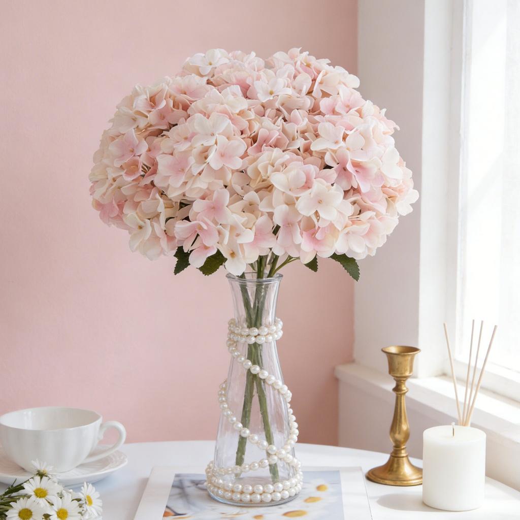 Artificial Flowers Silk Hydrangea Vase Home Room Decora Accessories Wedding Wreath Fake Plants Festival Garland Material Gifts