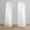 Floor Mirror, Full-Length Arched, Stone-Effect Frame, 50 x 160 cm, White