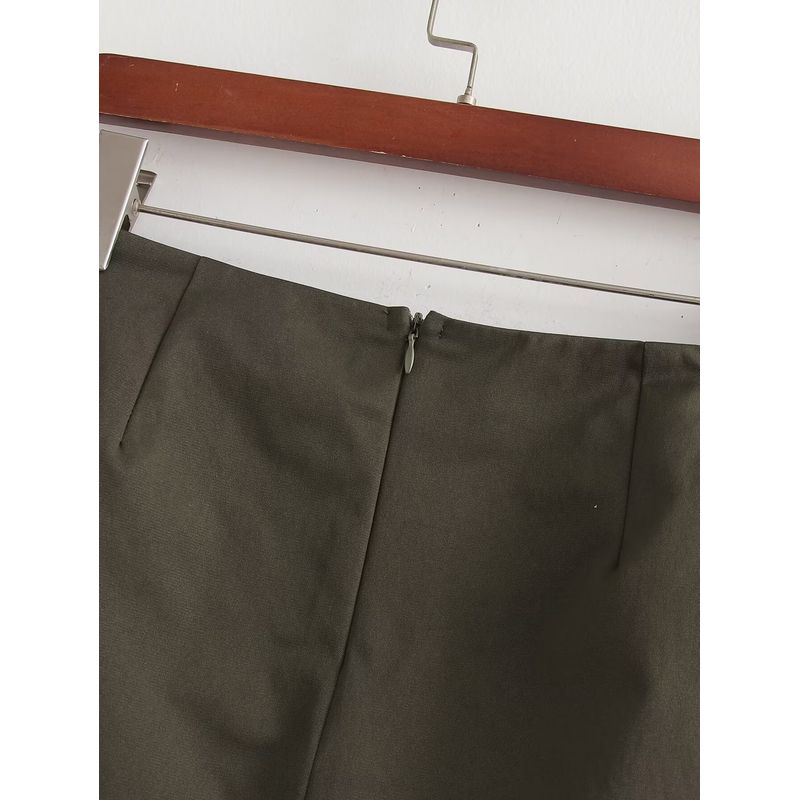 Kaslead New Arrival Women's Clothing Fashion Style Fashion Slim-Fitting Simple Overalls Pocket Skirt