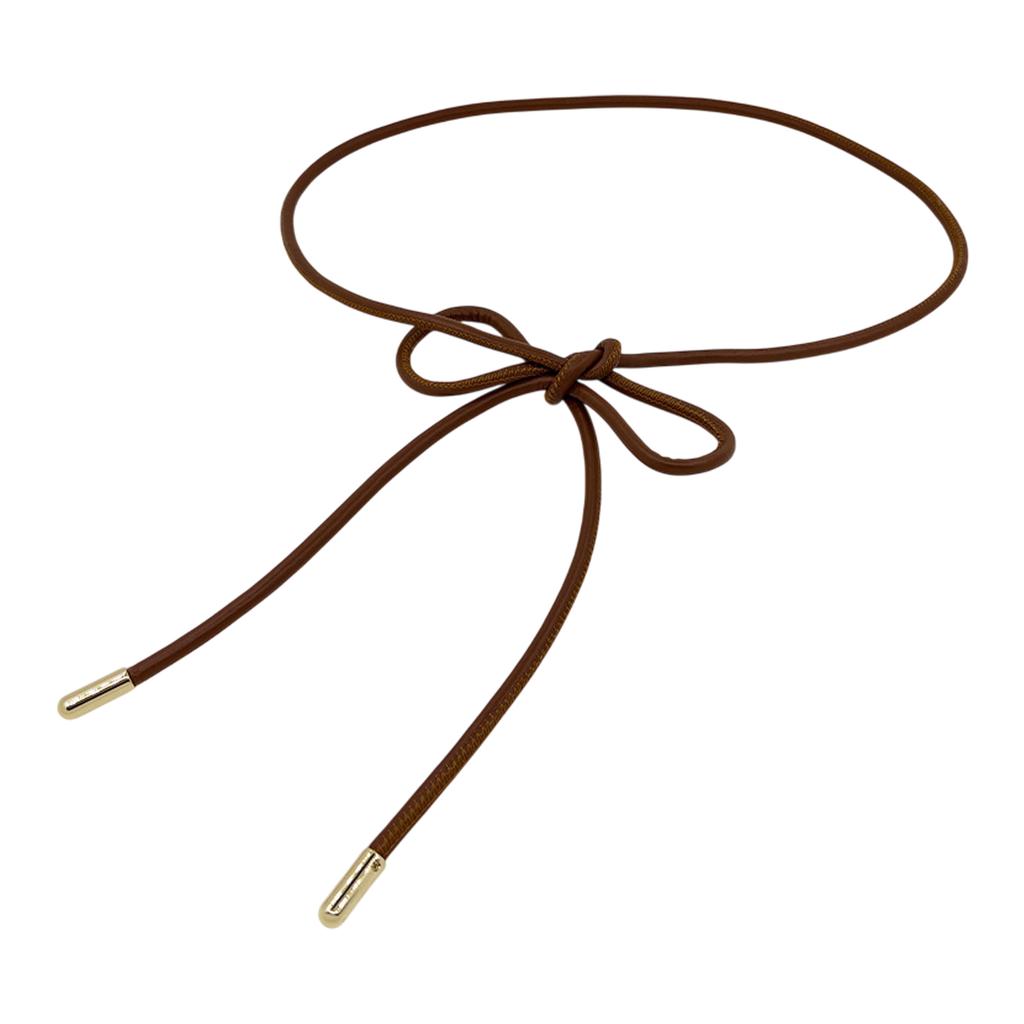 Women's PU Leather Thin Belt Vintage Style Waist Chain Decorative Slim Waist Strap Belt for Dress and Coat Decor