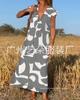 Elegant ladylike V-neck loose waist dress, summer fashion new versatile long skirt, Europe and America