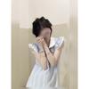 Feifei Sleeve Striped Dress Women's Summer Doll Collar Sweet Skirt Casual Fashion Belly Skinny Short Skirt