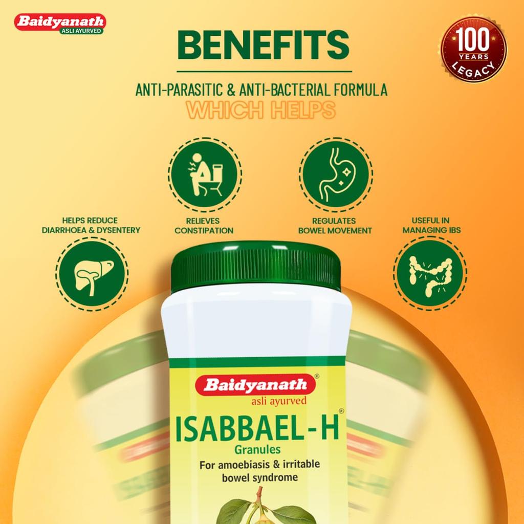 Baidyanath Isabbael H Granules 100 G X Pack of 2 for Digestive Support and Daily Wellness