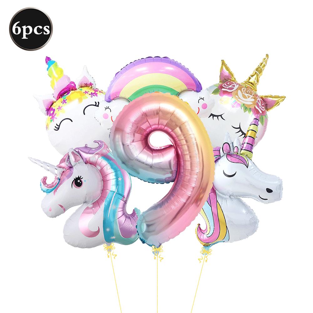 Unicorn Birthday Party Supplies Tableware Plates Cups Napkins Tablecloth Banner Foil Balloons Pastel Rainbow Baby Shower Decor