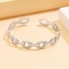 Speckled Chain Women's Open Bangle: 18K Gold-Plated Stainless Steel Bracelet