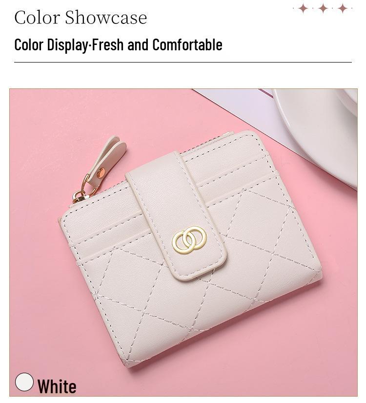 2024 Spring Women's High-End Zipper Coin Purse: Short Solid Color Wallet & Card Holder