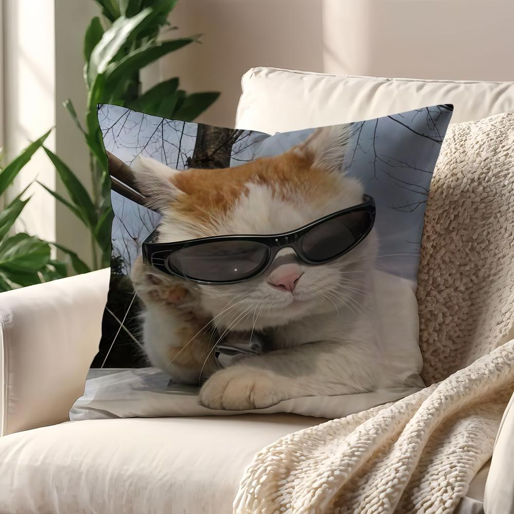 Funny Cat Memes cushion cover For Pillow Printing Sofa Decoration Home Car Room Coffee Shop Office Nordic Simplicity