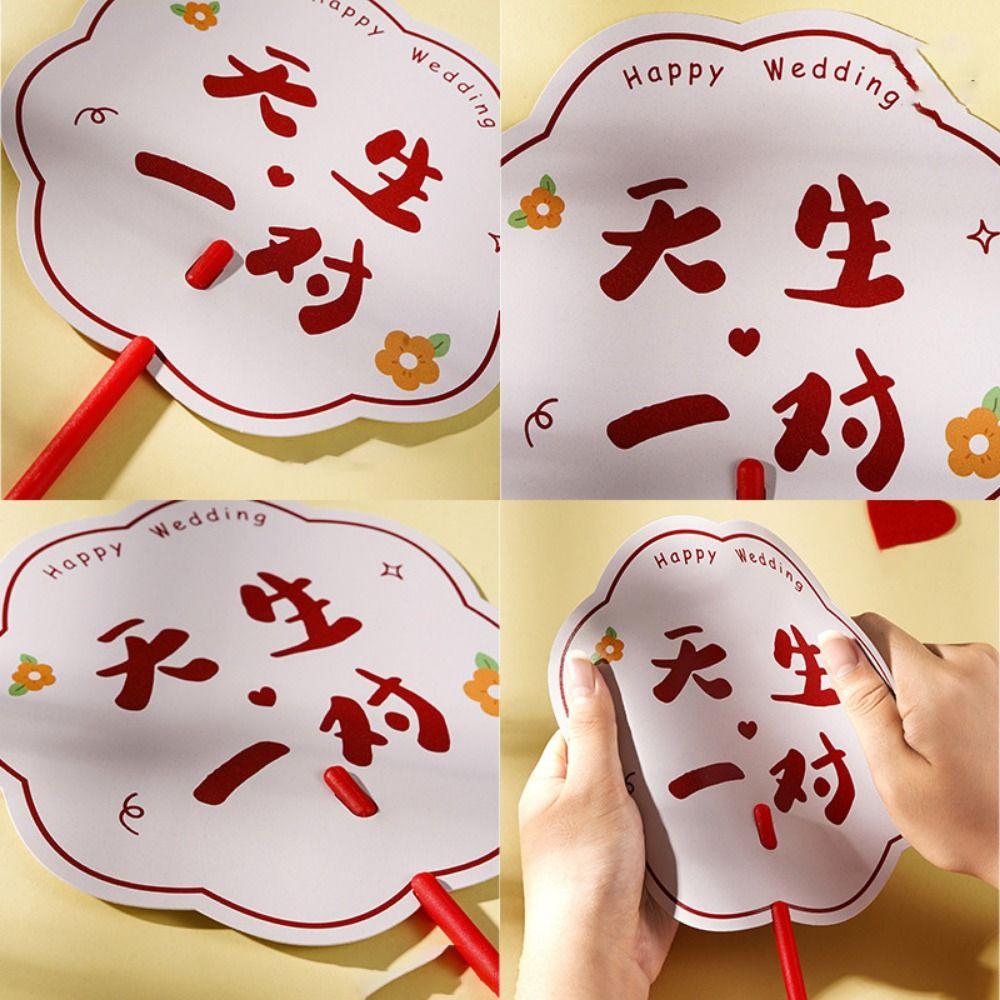 Blumenform Hochzeitsrequisiten Fächer Segensworte Brautjungfern-Gruppenfächer Foto-Requisiten