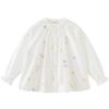 DAVE&BELLA Girls' Embroidered Long Sleeve Round Neck Blouse