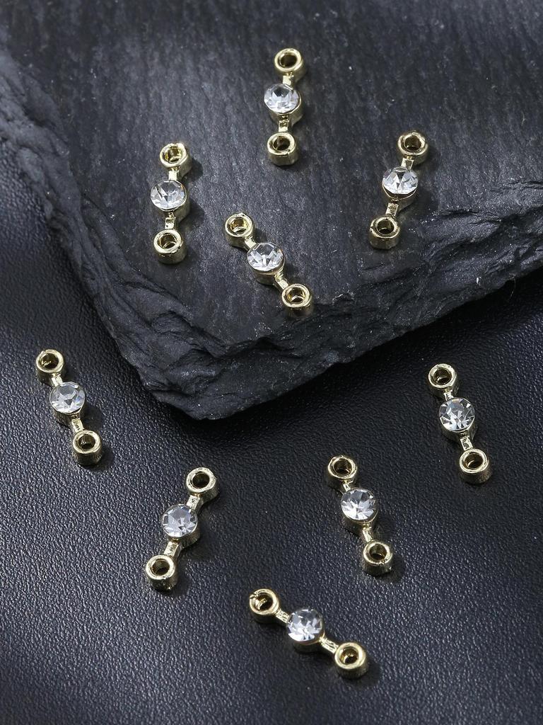 Gold Nail Charms 10pcs 3D Alloy Nail Art Decorations DIY 2025 Gift For Girls