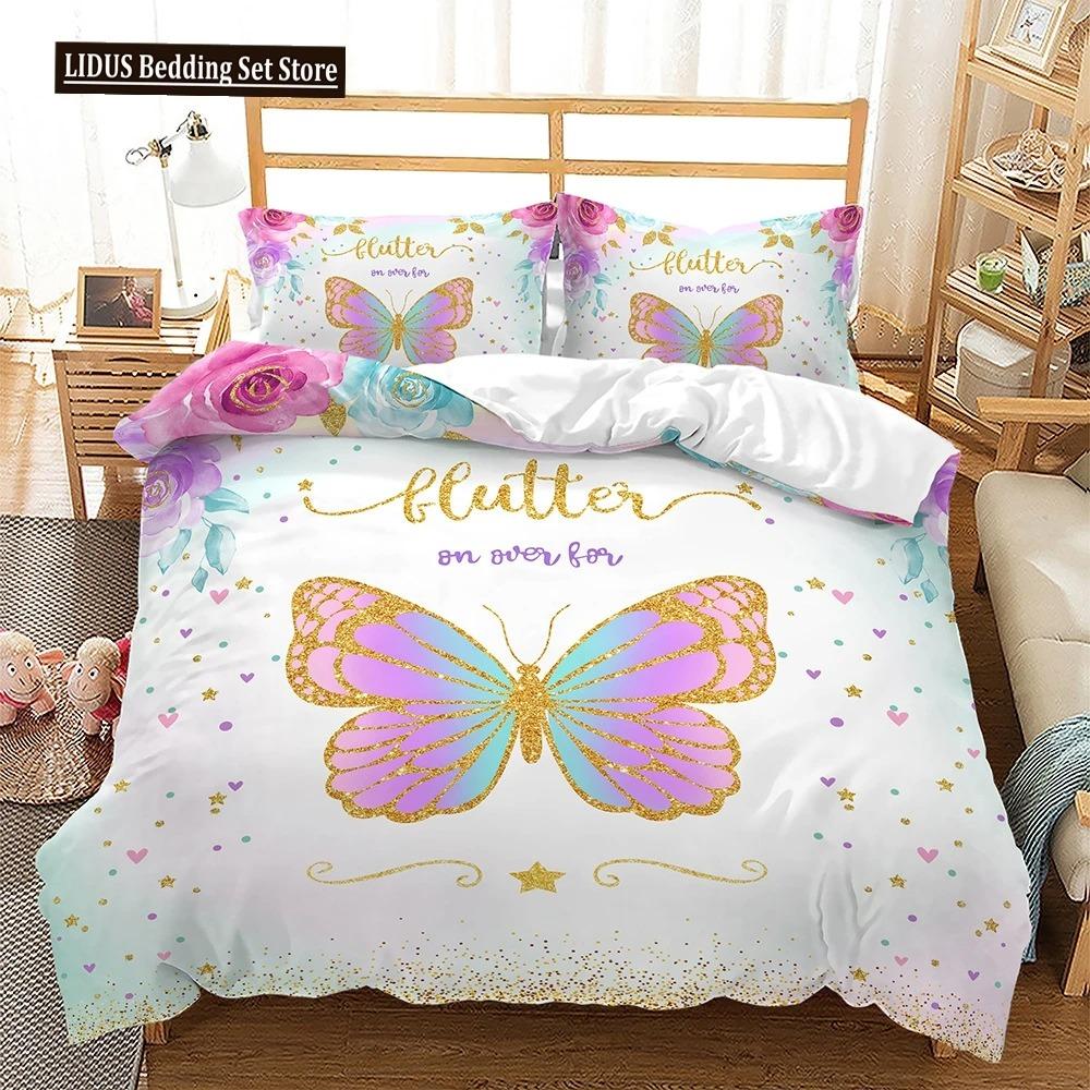 

Комплект пододеяльника Wings Theme Сломанные крылья ангела Бабочка 3D принт Покрывало размера кинг/квин для ребенка Полиэстеровый постельный комплект US King 264x228cm