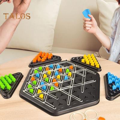1 Set Dreieck-Schachbrettspiel für 2 bis 4 Spieler, Geometrie-Lernen, Fokus, Logik-Training, pädagogisches Gummiband, Dreieck-Steckbrett, Strategiespiel, Spielzeug