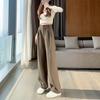 Women's High-Waisted Wide-Leg Drapey Trousers - Plus Size, Korean Style, Slimming, Floor-Length, Suited for Spring and Autumn.