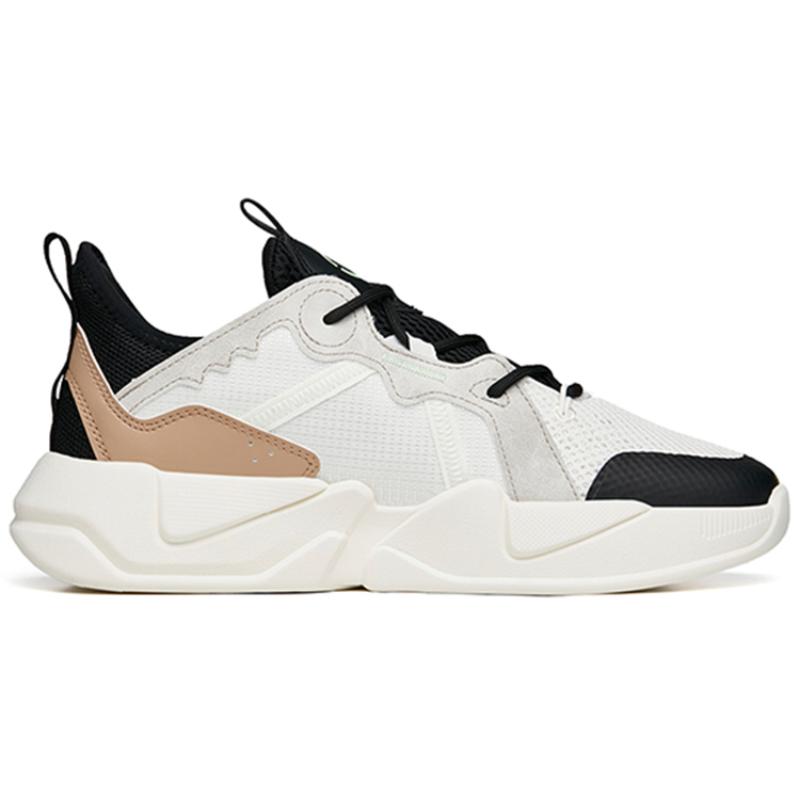 Anta Casual Shoes Men's Low Top Ivory White/Black/Dust Gray Sneakers 112238083-2