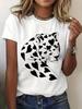 Women Heart Print T Shirt Multi Styles Love Graphic Tees Summer Soft Cotton O Neck Short Sleeve Casual Loose Daily  Tops  Ladies