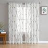 Black White Branches Sheer Curtains for Bedroom Living Room Decoration Window Curtain for Kitchen Tulle Voile Organza Drapes