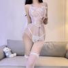 Transparent Erotic Open Pajamas Lace Frenulum Tulle Dress Lingerie Women Open Crotch Sleepwear Temptation Black Sexiest Nighties