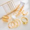 30 Stück/Set Vintage Minimalistisch Blume Hohl Kette Armreifen Für Frauen Mode Gold Farbe Wassertropfen Armband Täglich Party Schmuck