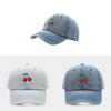 Cherry Embroidered Denim Baseball Cap For Women With Sun Protection And Breathability