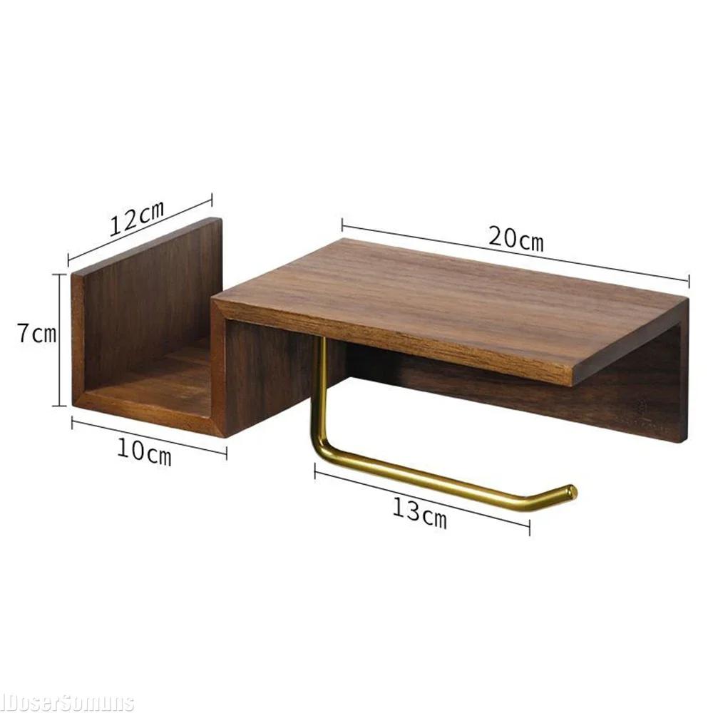 Uchwyt na chusteczki Pudełko na chusteczki Drewno lite Uchwyt na papier toaletowy Bez wiercenia Montowany na ścianie Pudełko do przechowywania Stojak do przechowywania Akcesoria łazienkowe