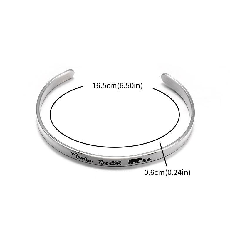 Bracelet Stainless Steel Animal Pattern Mother Bear Bracelet Love Hollow Stainless Steel Bracelet